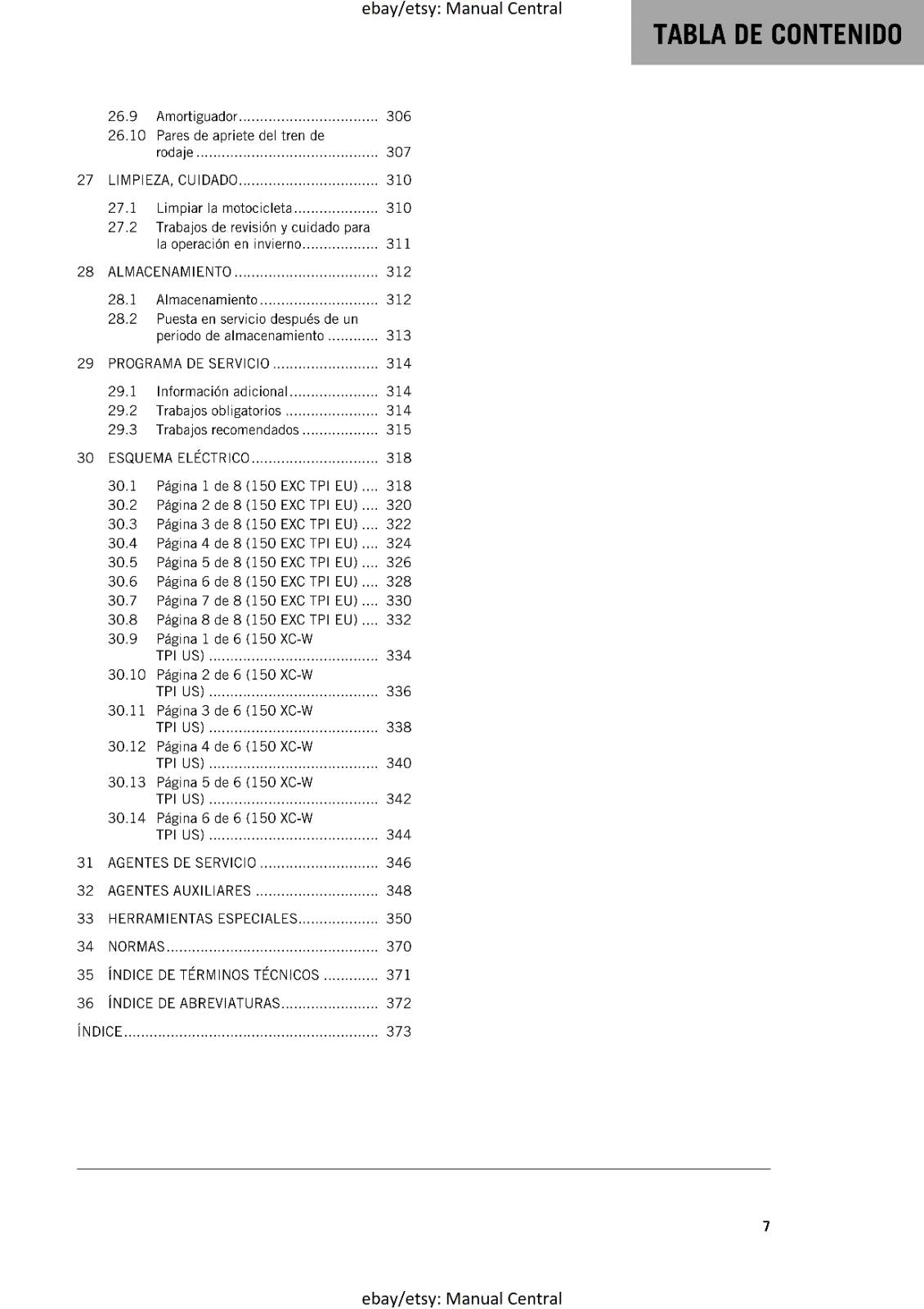 KTM 2021 - SPANISH LANGUAGE - 150 EXC XC-W TPI - MANUAL DE REPARACION