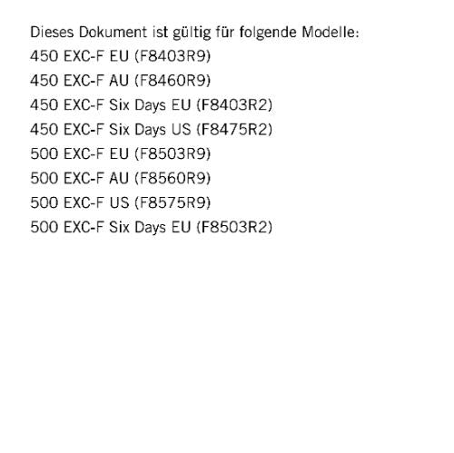 GERMAN LANGUAGE - KTM 2018 - 450 500 EXC-F SIX DAYS  - REPARATURANLEITUNG