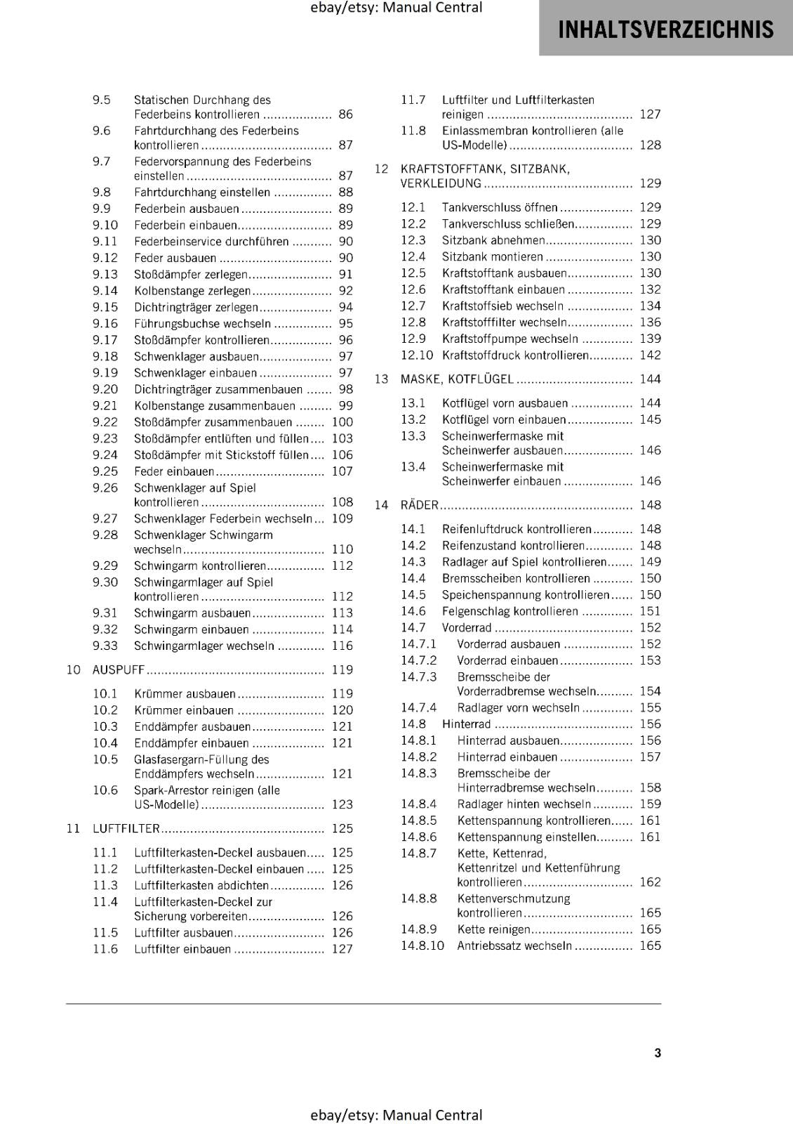 GERMAN LANGUAGE - KTM 2018 - 450 500 EXC-F SIX DAYS  - REPARATURANLEITUNG