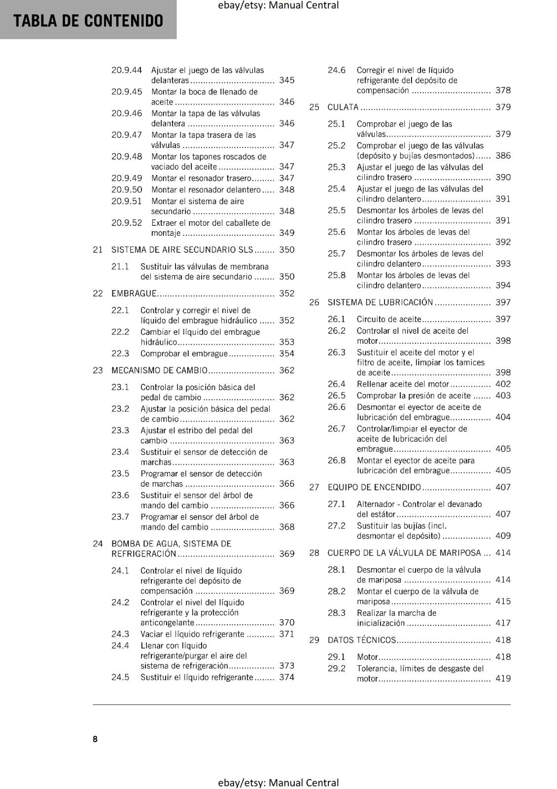 KTM 2022 - SPANISH LANGUAGE - 1290 SUPER ADVENTURE S - MANUAL DE REPARACION