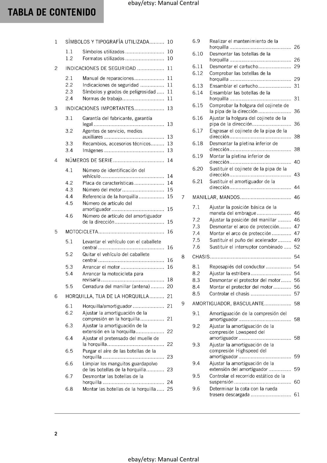 KTM 2023 - SPANISH LANGUAGE - 1290 SUPER ADVENTURE R - MANUAL DE REPARACION