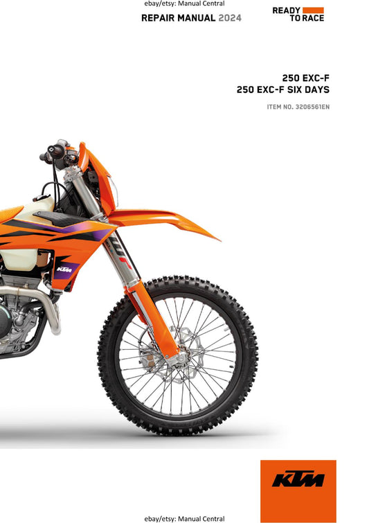KTM 2024 - 250 EXC-F SIX DAYS -  WORKSHOP SERVICE REPAIR MANUAL - REPRINTED