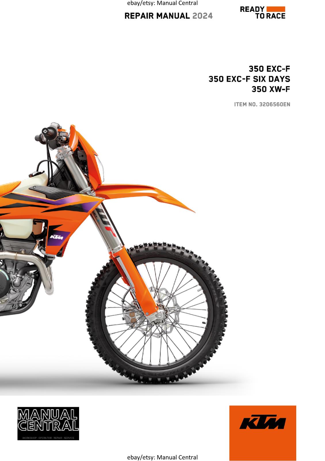 KTM 2024 - 350 EXC-F SIX DAYS XW-F -  WORKSHOP SERVICE REPAIR MANUAL - REPRINTED