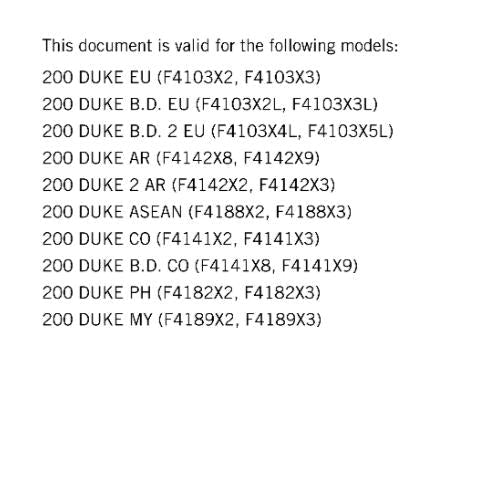 KTM 2024 - 200 DUKE -  WORKSHOP SERVICE REPAIR MANUAL - REPRINTED