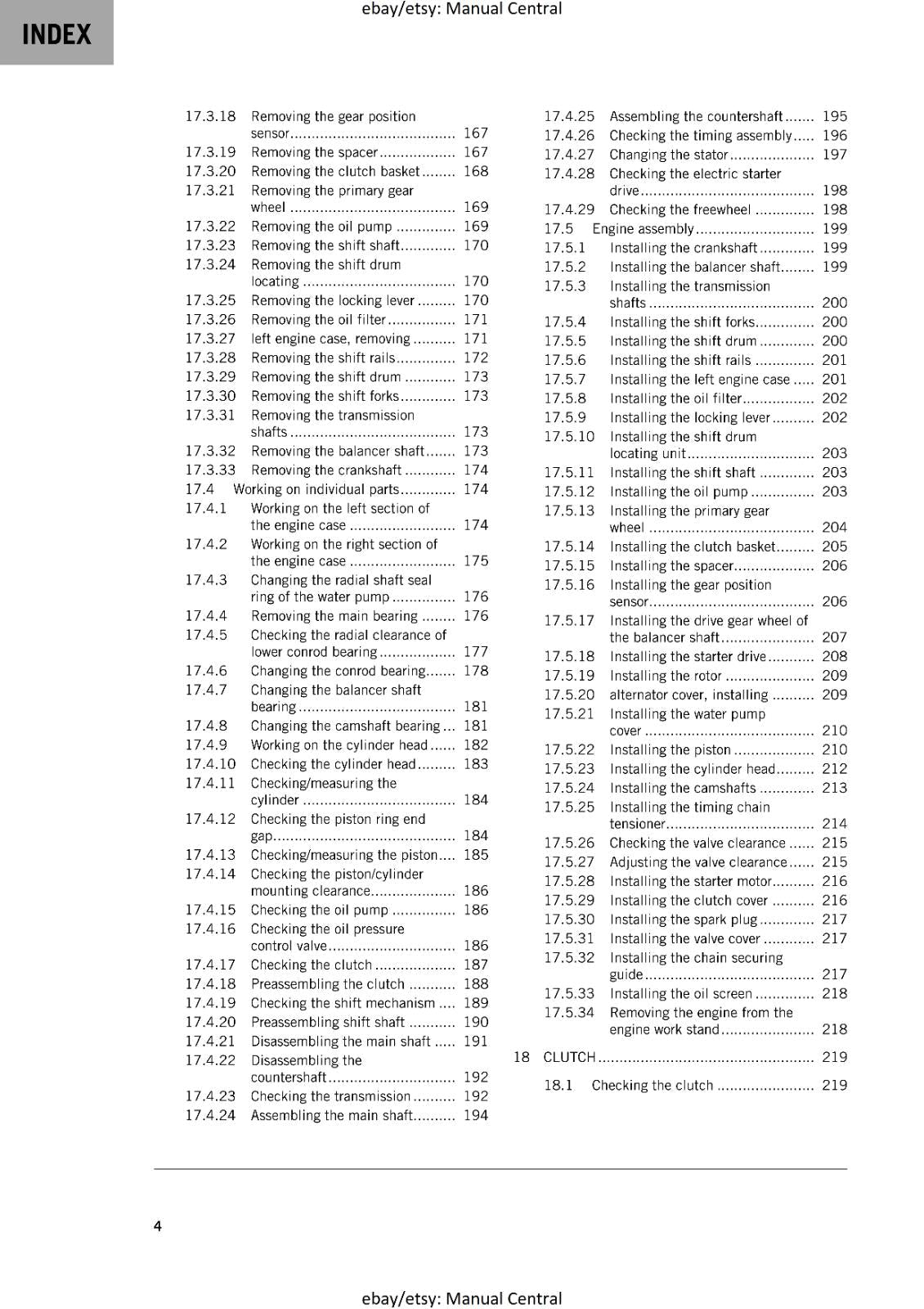 KTM 2024 - 200 DUKE -  WORKSHOP SERVICE REPAIR MANUAL - REPRINTED
