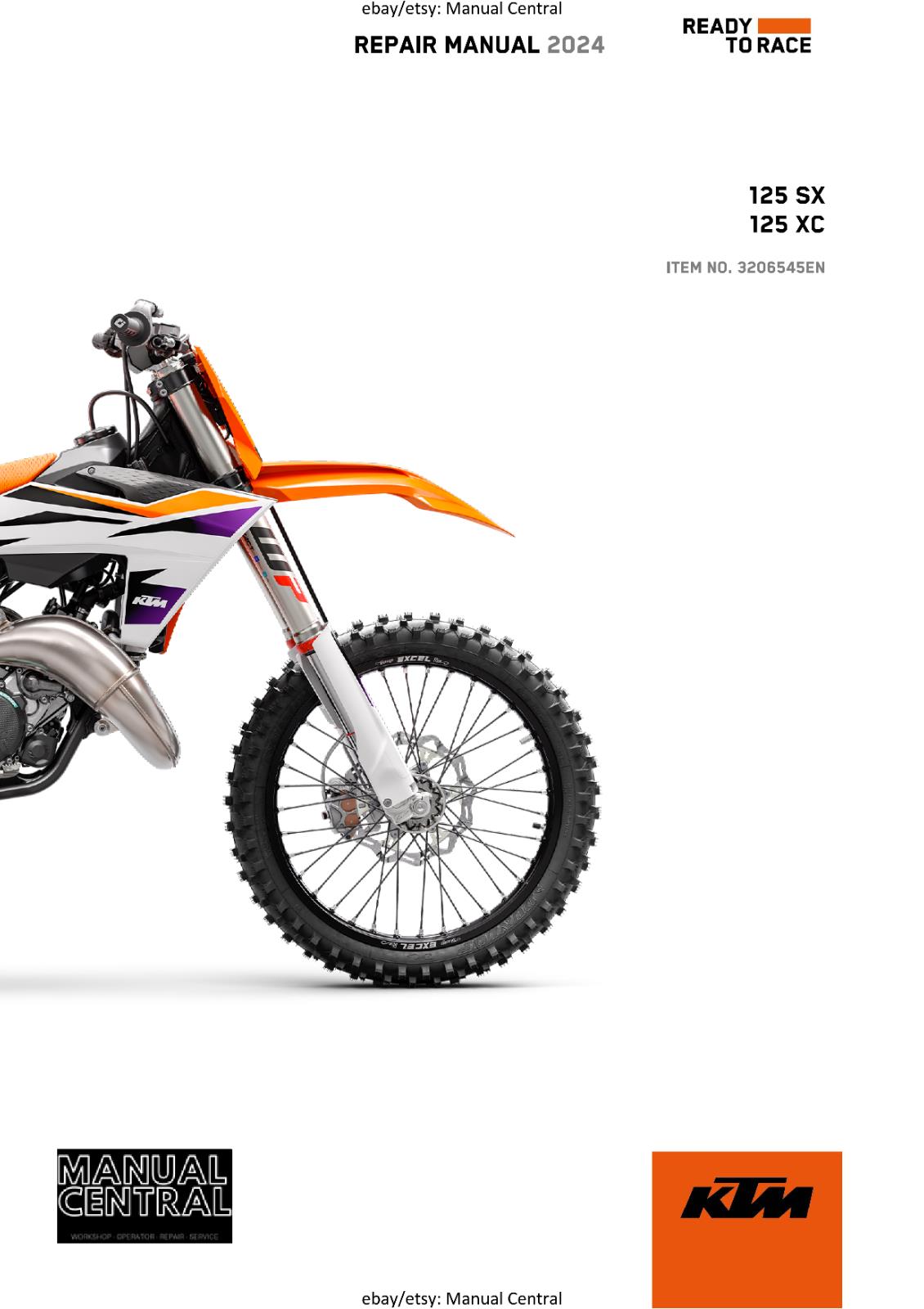 KTM 2024 - 125 SX XC -  WORKSHOP SERVICE REPAIR MANUAL - REPRINTED