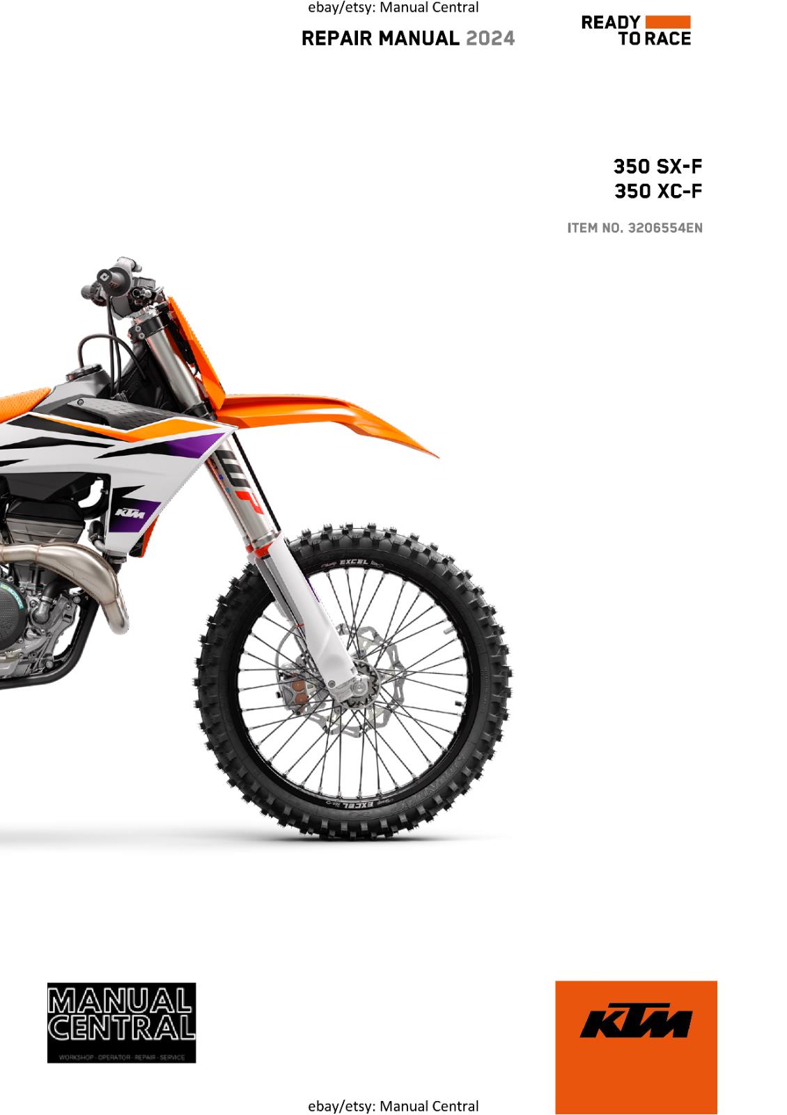 KTM 2024 - 350 SX-F XC-F -  WORKSHOP SERVICE REPAIR MANUAL - REPRINTED