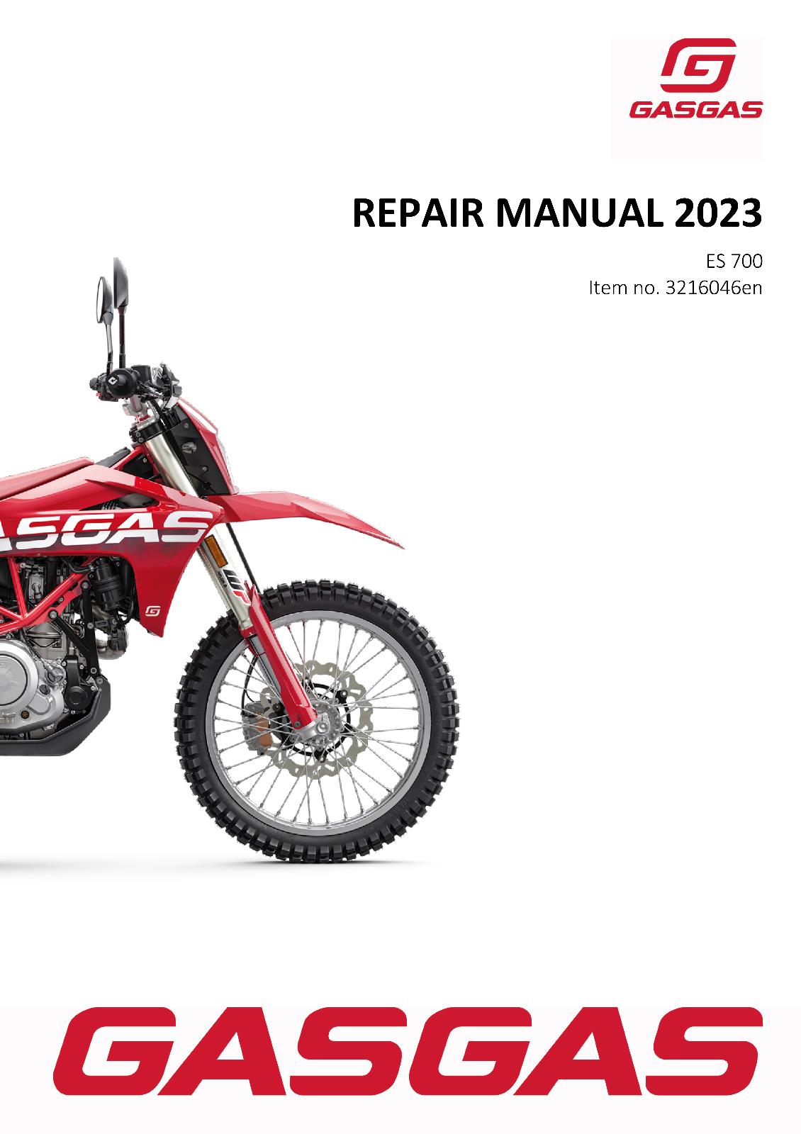 GASGAS 2023 - ES 700 ES700 EU EDITION WORKSHOP SERVICE REPAIR MANUAL - REPRINTED