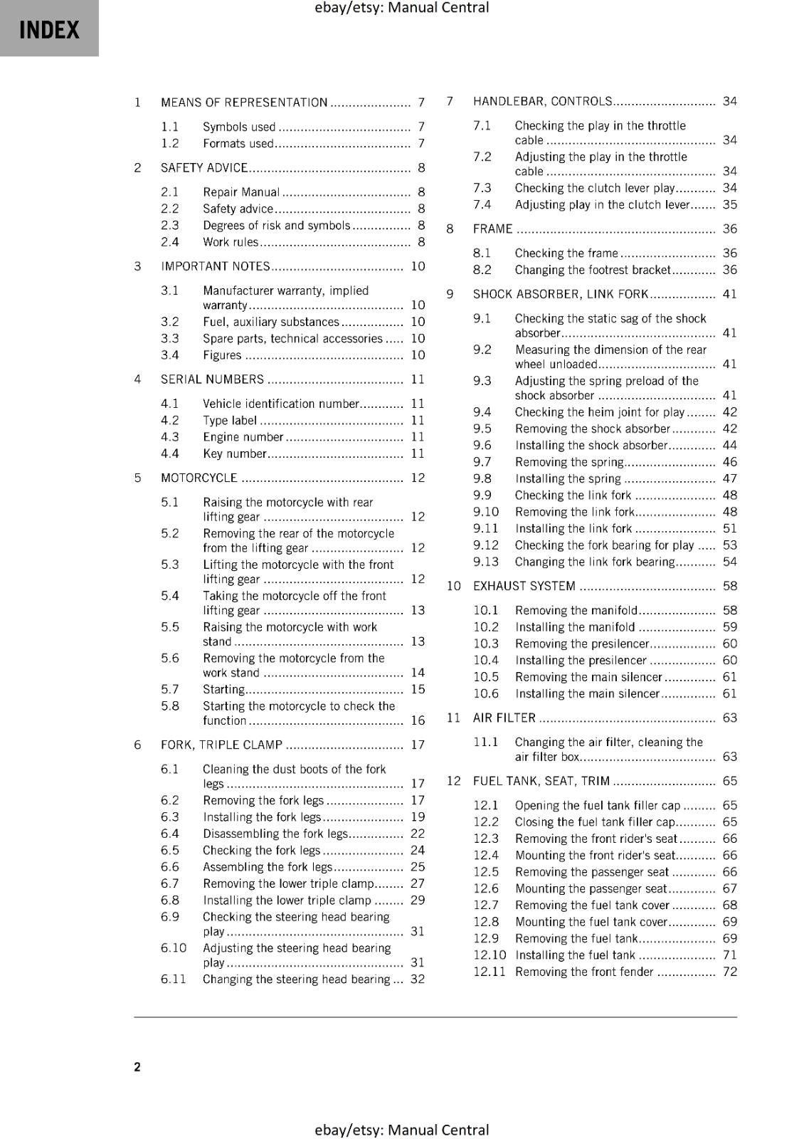 KTM 2024 - RC 125 -  WORKSHOP SERVICE REPAIR MANUAL - REPRINTED