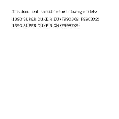 KTM 2024 - 1390 SUPER DUKE R -  WORKSHOP SERVICE REPAIR MANUAL - REPRINTED