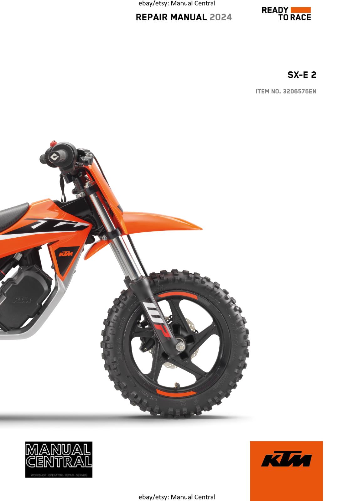 KTM 2024 - SX-E 2 -  WORKSHOP SERVICE REPAIR MANUAL - REPRINTED