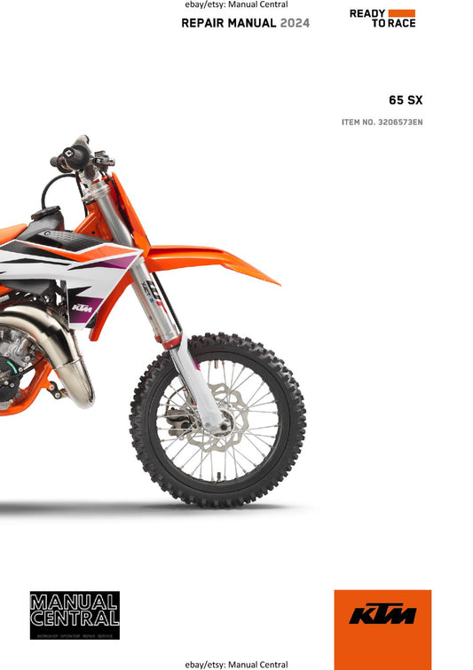 KTM 2024 - 65 SX -  WORKSHOP SERVICE REPAIR MANUAL - REPRINTED