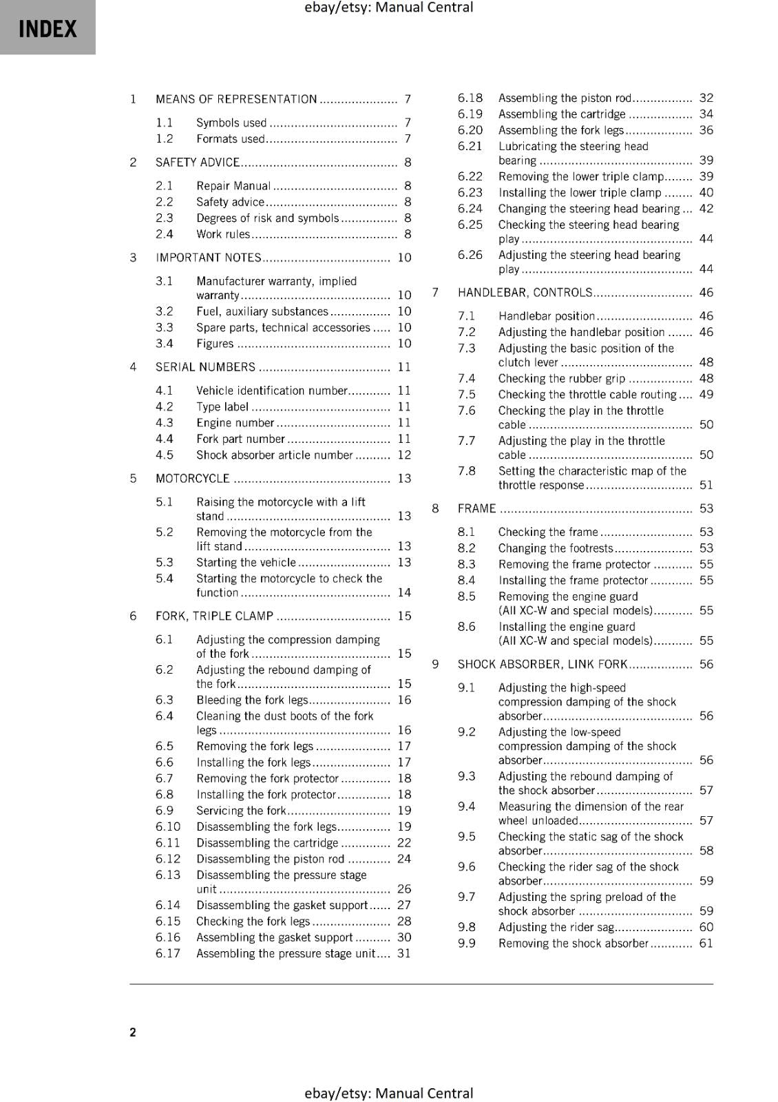 KTM 2024 - 250 300 EXC SIX DAYS XC-W HARDENDURO - WORKSHOP SERVICE REPAIR