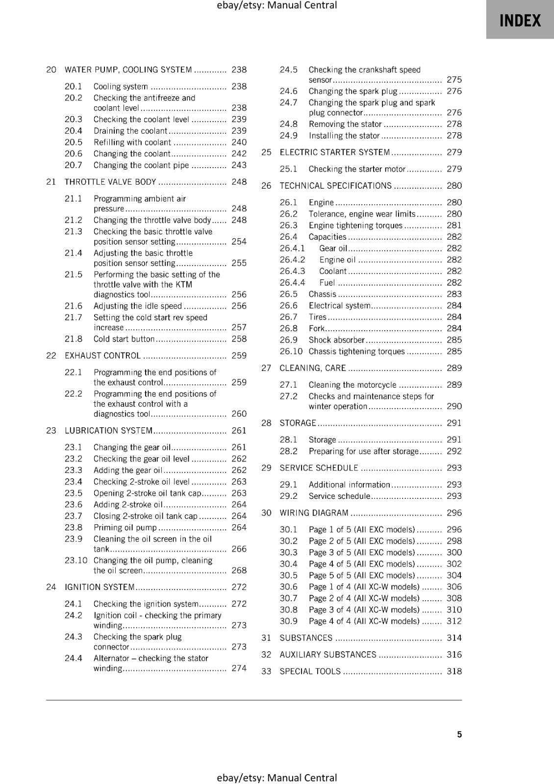 KTM 2024 - 250 300 EXC SIX DAYS XC-W HARDENDURO - WORKSHOP SERVICE REPAIR