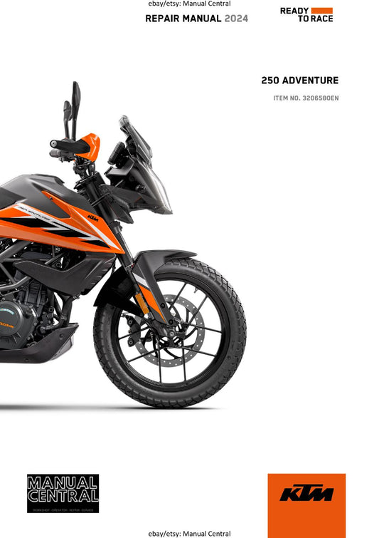KTM 2024 -250 ADVENTURE -  WORKSHOP SERVICE REPAIR MANUAL - REPRINTED