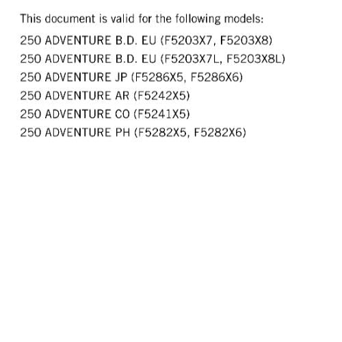 KTM 2024 -250 ADVENTURE -  WORKSHOP SERVICE REPAIR MANUAL - REPRINTED