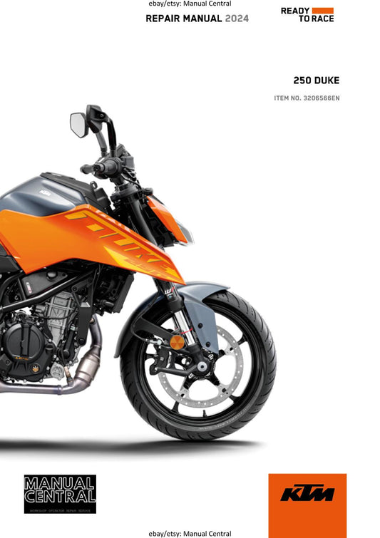 KTM 2024 -250 DUKE -  WORKSHOP SERVICE REPAIR MANUAL - REPRINTED