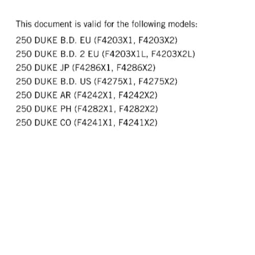 KTM 2024 -250 DUKE -  WORKSHOP SERVICE REPAIR MANUAL - REPRINTED