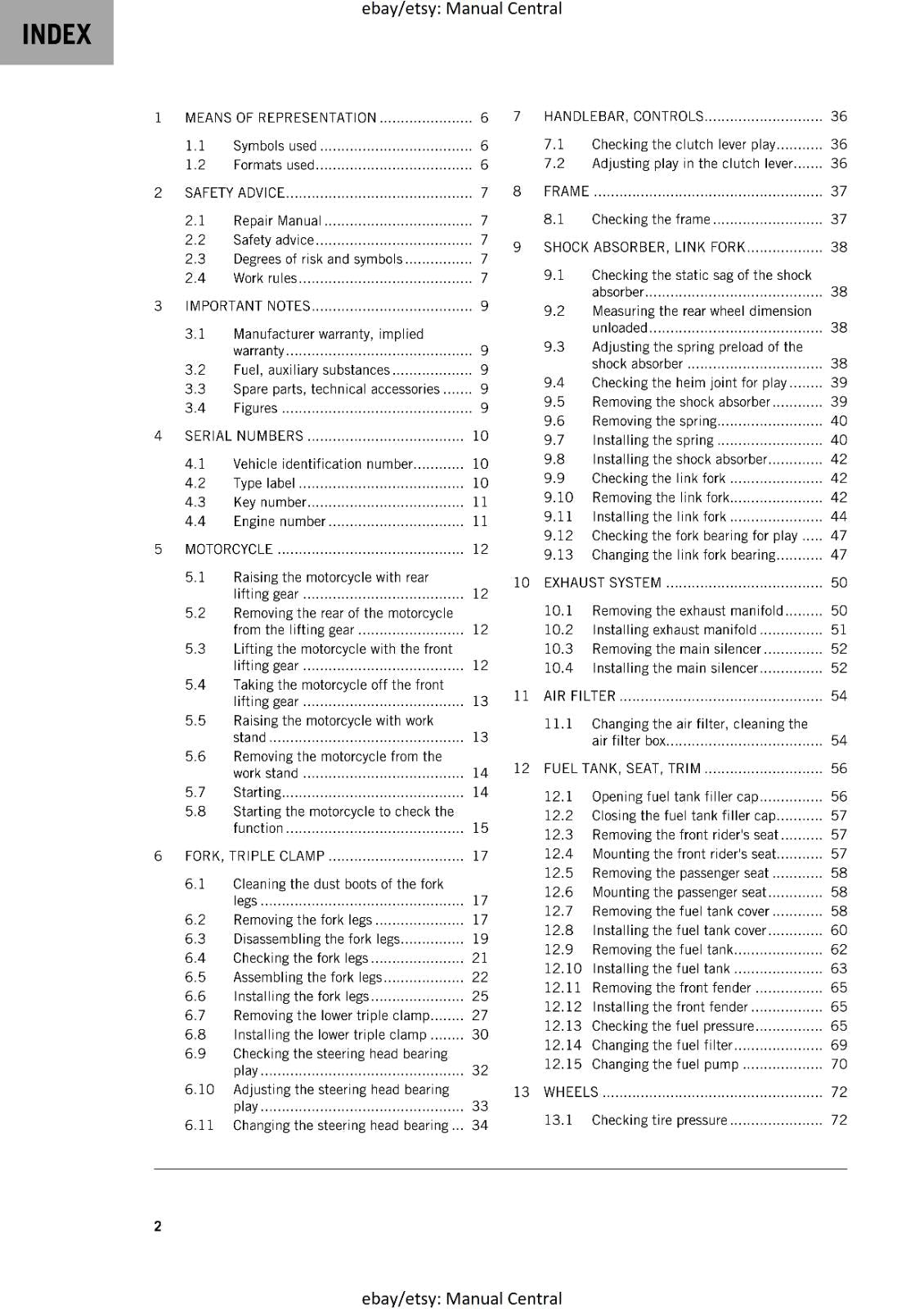 KTM 2024 -250 DUKE -  WORKSHOP SERVICE REPAIR MANUAL - REPRINTED