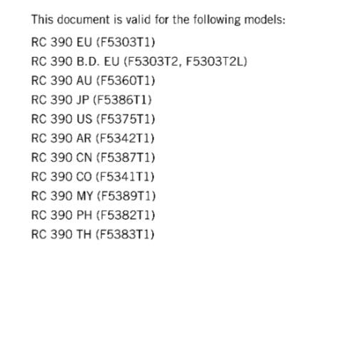 KTM 2020 - RC 390 - WORKSHOP SERVICE REPAIR MANUAL