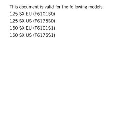 KTM MOTORCYCLE 2019 -  125 150 SX - WORKSHOP SERVICE MANUAL - REPRINT