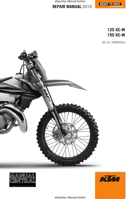 KTM MOTORCYCLE 2019 -  125 150 XC-W - WORKSHOP SERVICE MANUAL - REPRINT