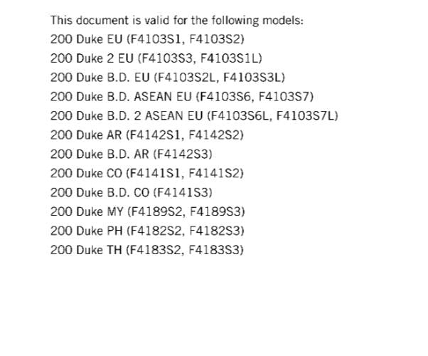 KTM MOTORCYCLE 2019 -  200 DUKE - WORKSHOP SERVICE MANUAL - REPRINT