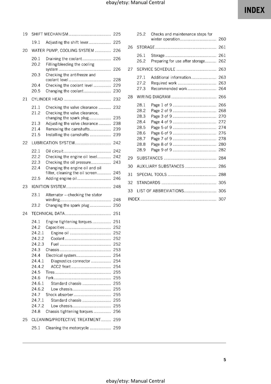 KTM MOTORCYCLE 2019 -  200 DUKE - WORKSHOP SERVICE MANUAL - REPRINT