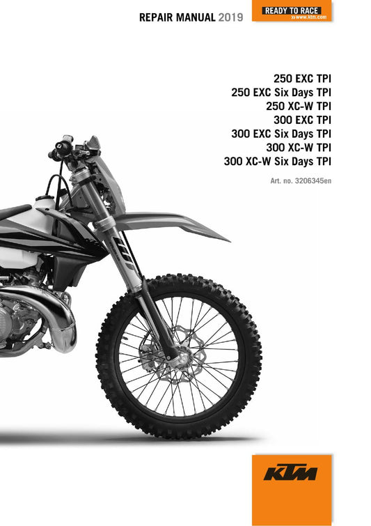 KTM MOTORCYCLE 2019 -  250 300 EXC XC-W SIX DAYS TPI -  WORKSHOP SERVICE MANUAL