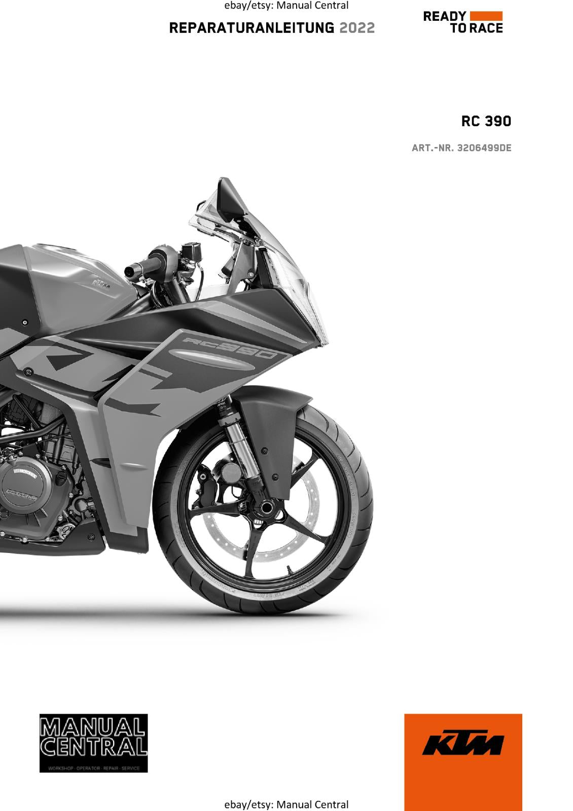 GERMAN LANGUAGE - KTM 2022- RC 390 - REPARATURANLEITUNG