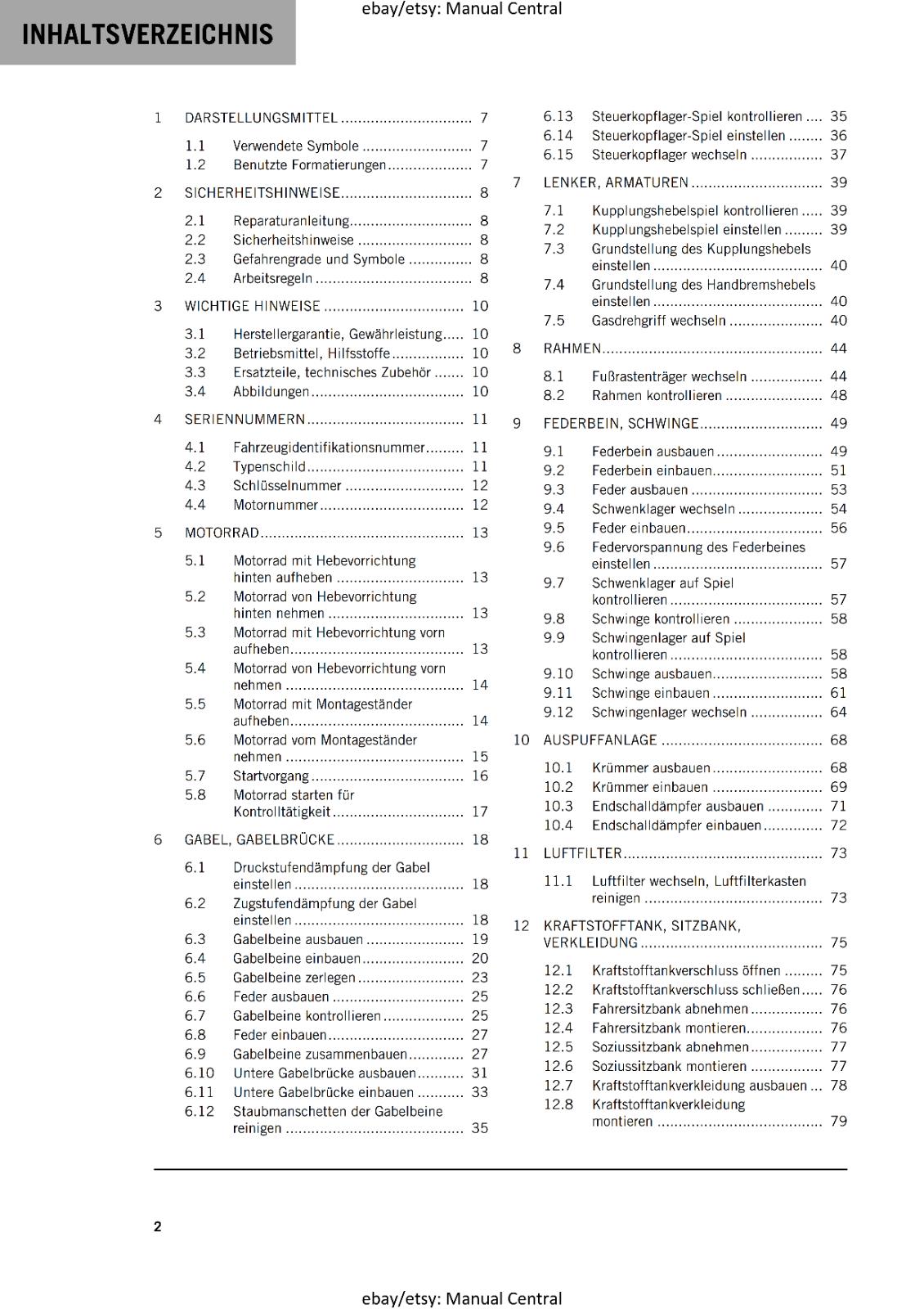 GERMAN LANGUAGE - KTM 2022- RC 390 - REPARATURANLEITUNG