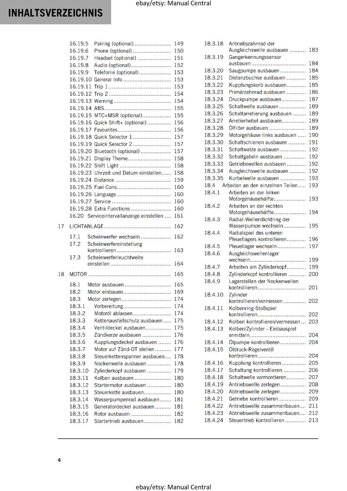 GERMAN LANGUAGE - KTM 2022- RC 390 - REPARATURANLEITUNG