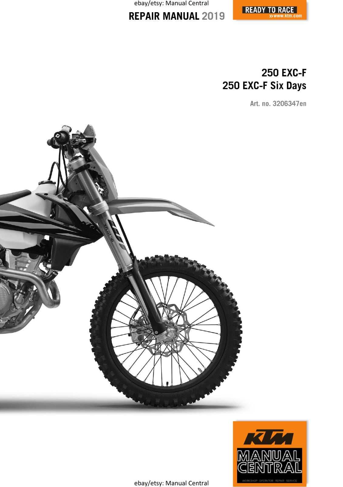 KTM MOTORCYCLE 2019 -  250 EXC-F  SIX DAYS  -  WORKSHOP SERVICE MANUAL