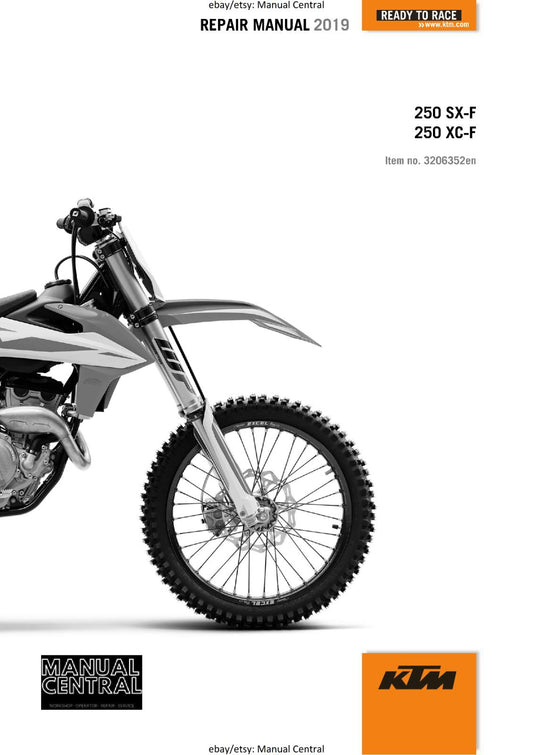 KTM MOTORCYCLE 2019 -  250 SX-F  XC-F SIX DAYS  -  WORKSHOP SERVICE MANUAL