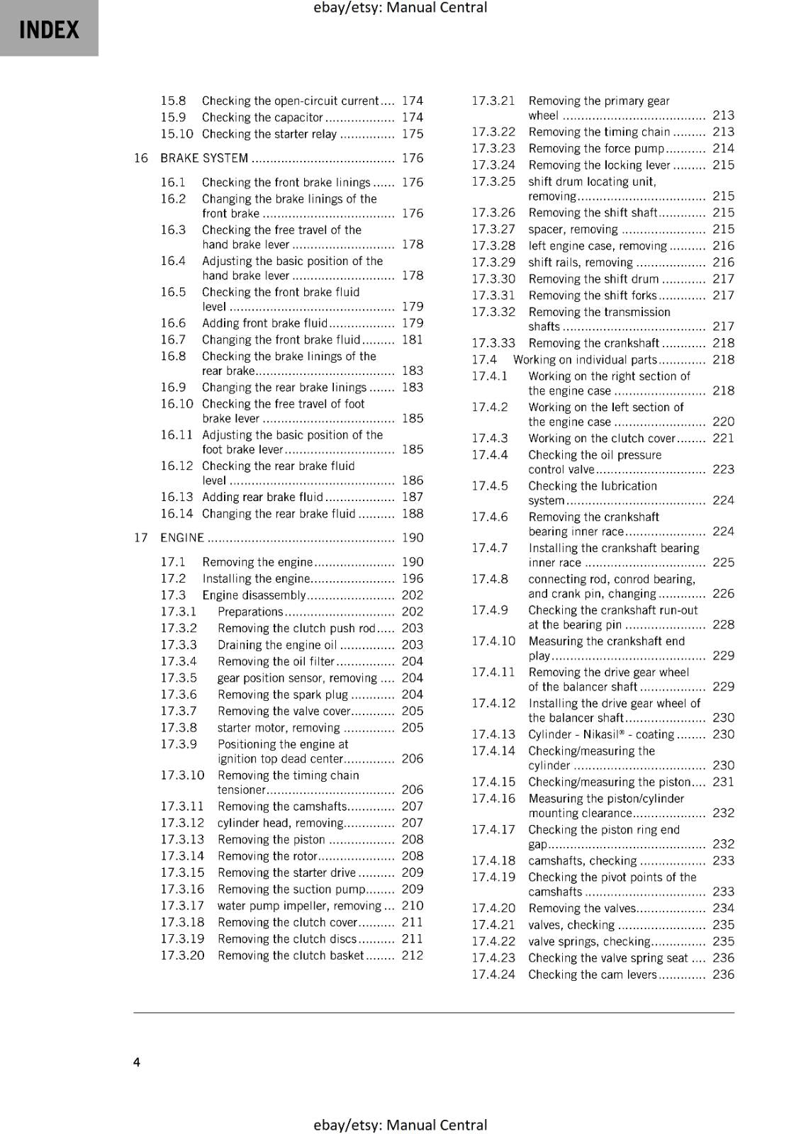 KTM MOTORCYCLE 2019 -  250 SX-F  XC-F SIX DAYS  -  WORKSHOP SERVICE MANUAL