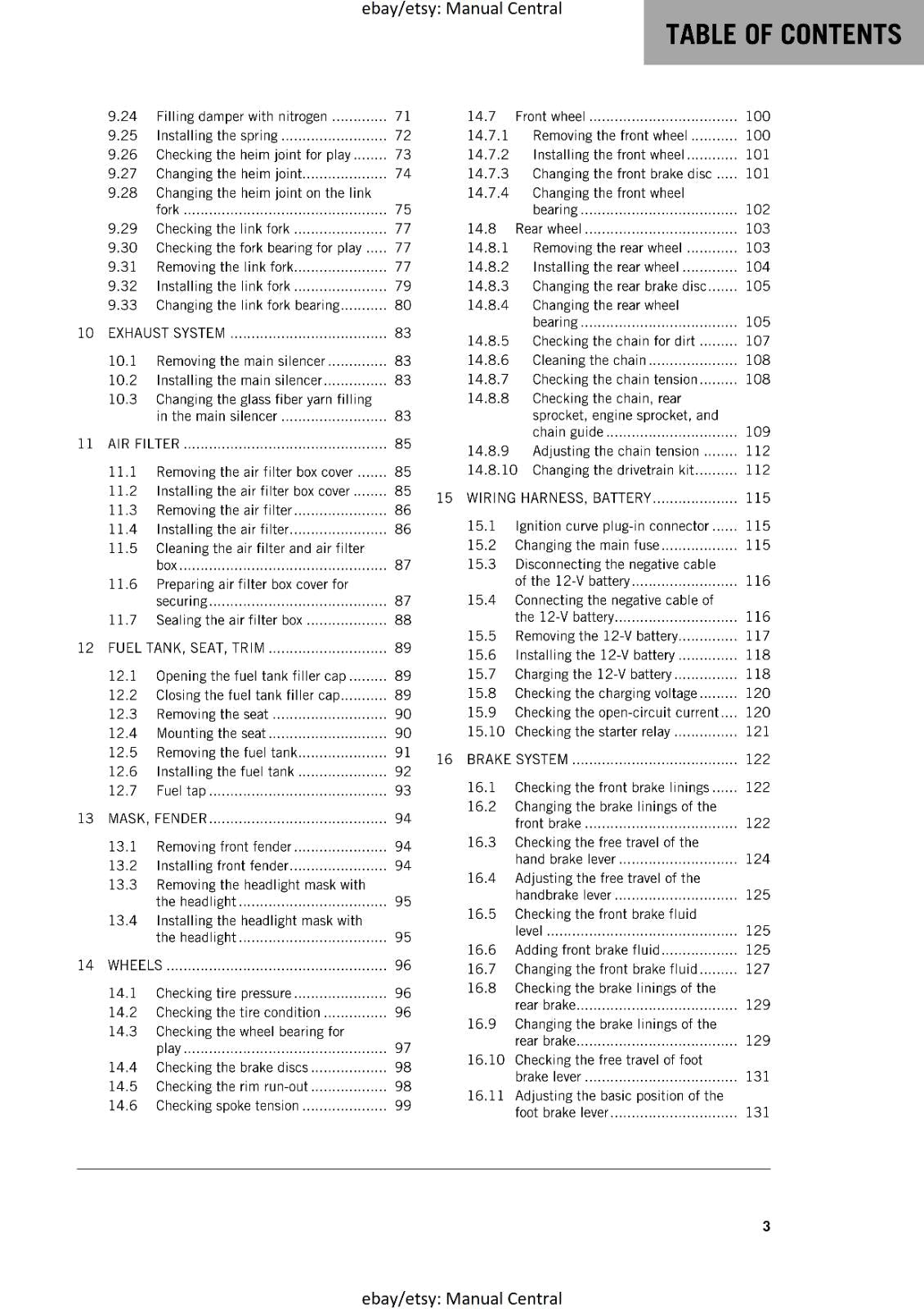 KTM MOTORCYCLE 2019 -  300 EXC  -  WORKSHOP SERVICE MANUAL