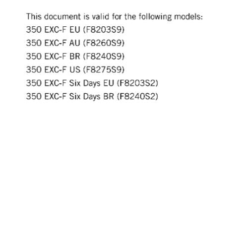 KTM MOTORCYCLE 2019 -  350 EXC-F SIX DAYS  -  WORKSHOP SERVICE MANUAL