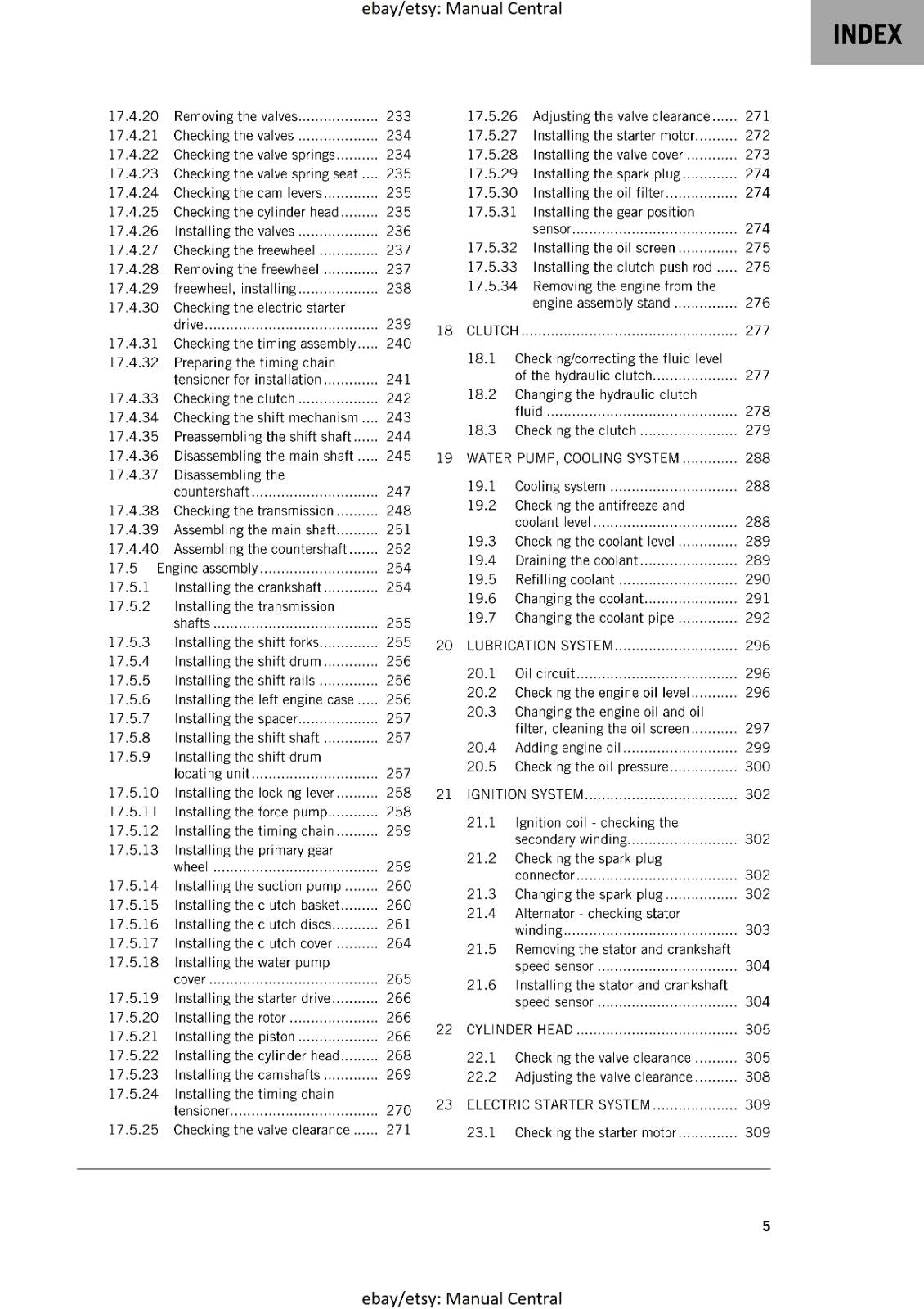 KTM MOTORCYCLE 2019 -  350 SX-F XC-F  -  WORKSHOP SERVICE MANUAL