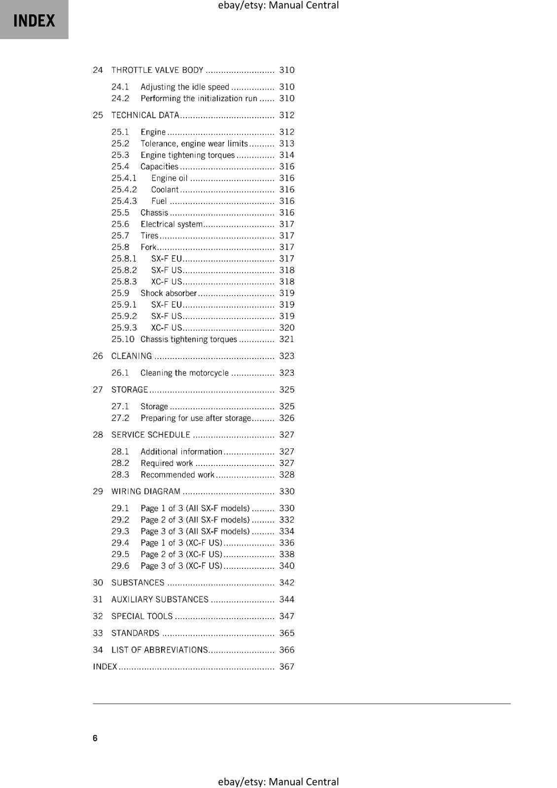 KTM MOTORCYCLE 2019 -  350 SX-F XC-F  -  WORKSHOP SERVICE MANUAL