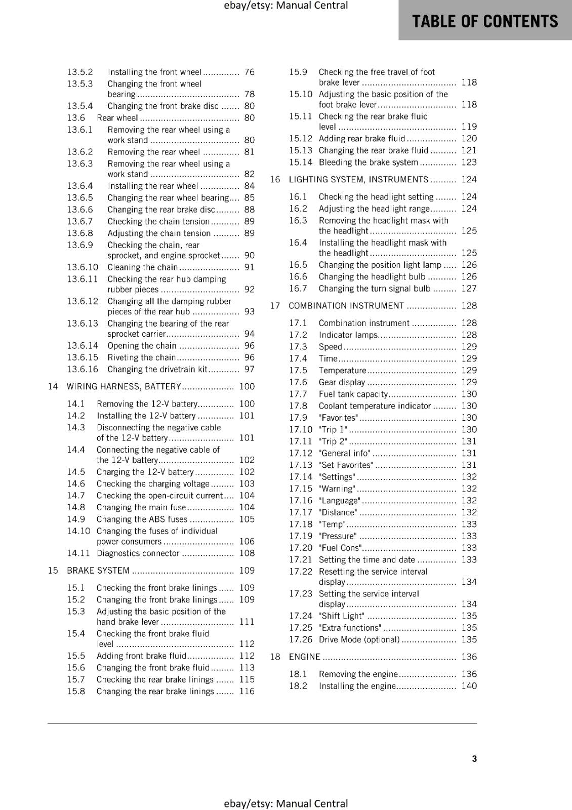 KTM MOTORCYCLE 2019 -  390 DUKE  -  WORKSHOP SERVICE MANUAL