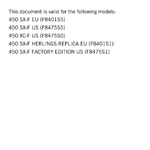 KTM MOTORCYCLE 2019 -  450 XC-F SX-F HERLINGS FACTORY  -  WORKSHOP SERVICE