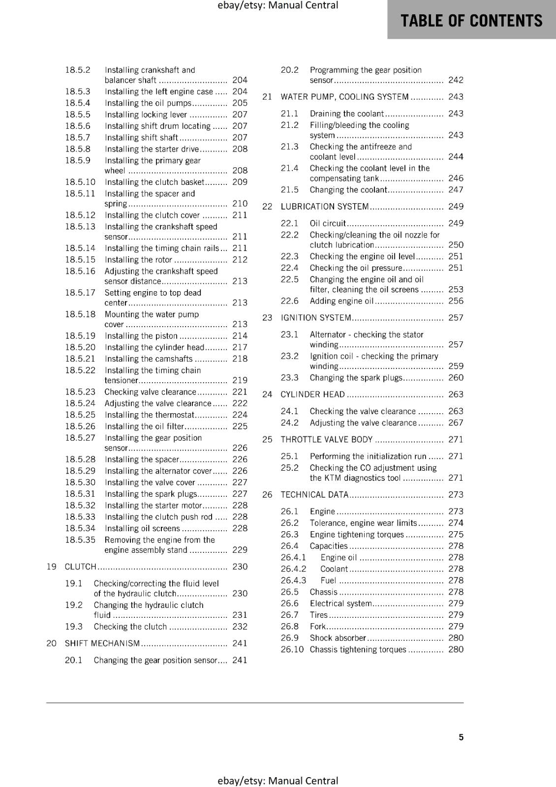 KTM MOTORCYCLE 2019 -  690 DUKE -  WORKSHOP SERVICE