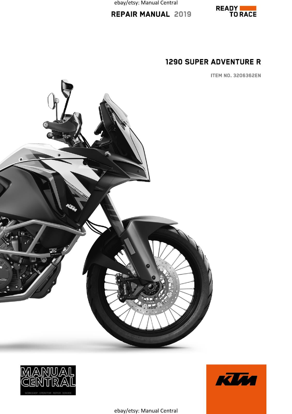 KTM MOTORCYCLE 2019 - 1290 SUPER ADVENTURE R - WORKSHOP SERVICE