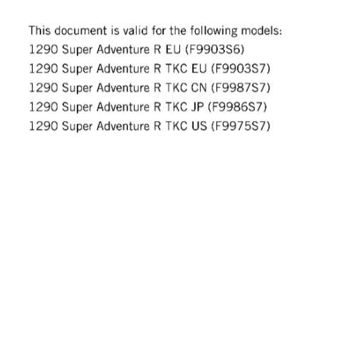 KTM MOTORCYCLE 2019 - 1290 SUPER ADVENTURE R - WORKSHOP SERVICE