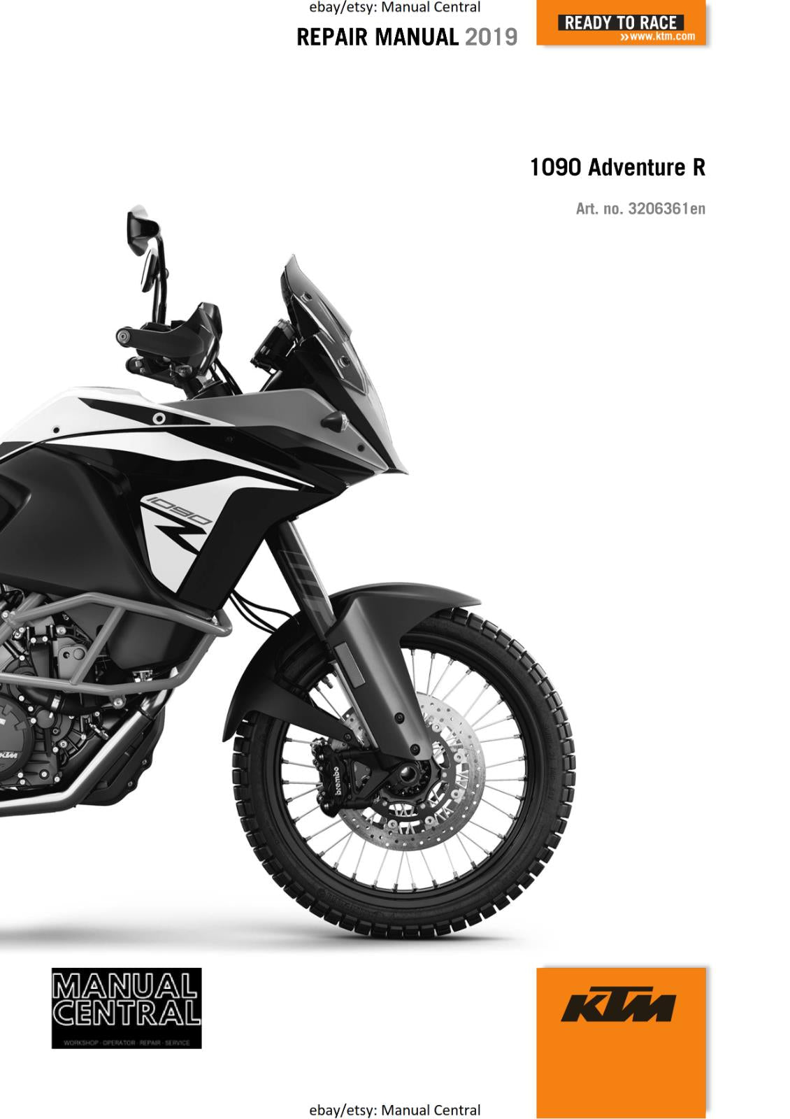 KTM MOTORCYCLE 2019 -  1090 ADVENTURE R - WORKSHOP SERVICE MANUAL - REPRINT