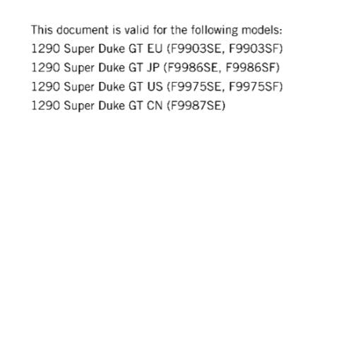 KTM MOTORCYCLE 2019 - 1290 SUPER DUKE GT - WORKSHOP SERVICE
