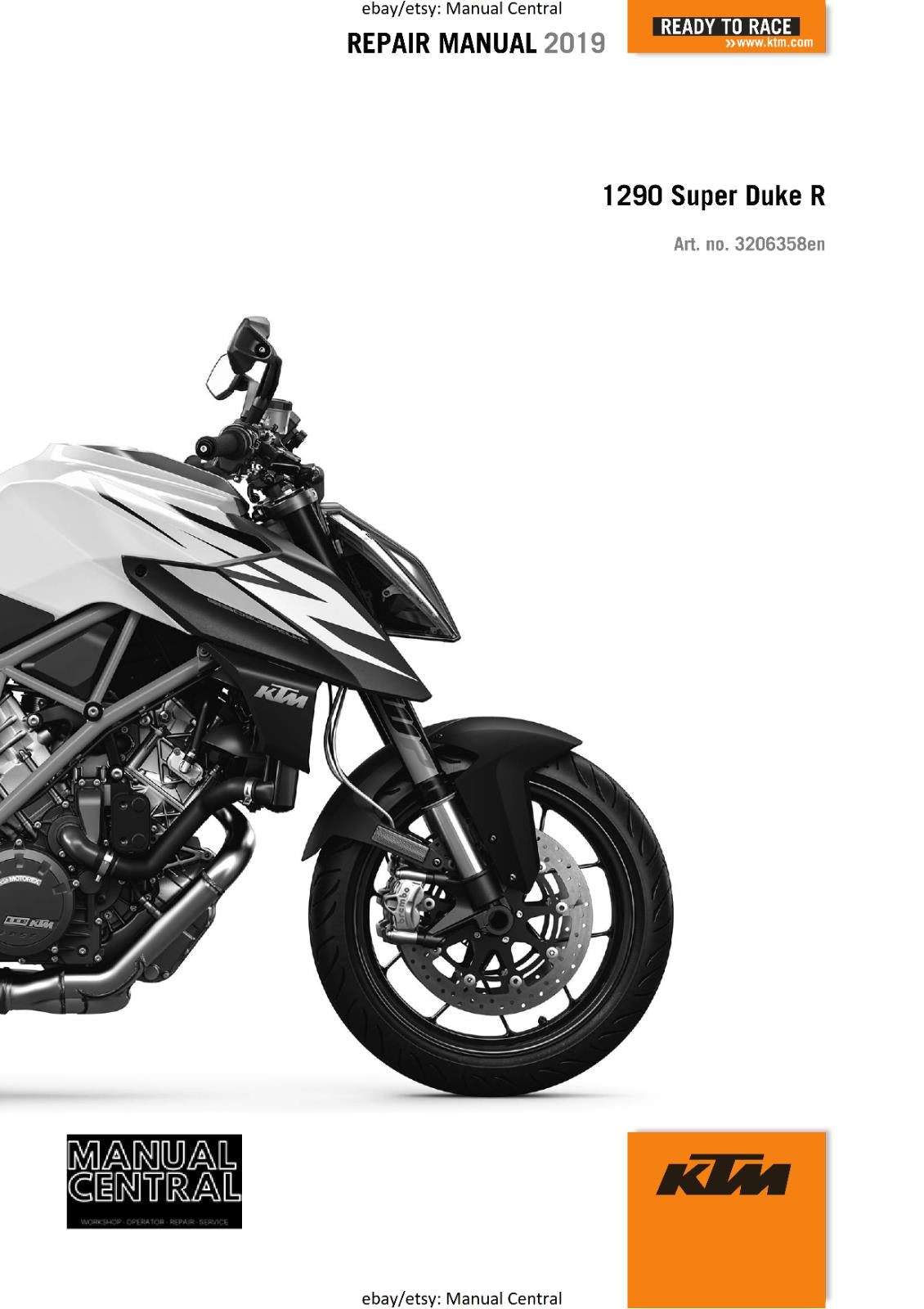 KTM MOTORCYCLE 2019 - 1290 SUPER DUKE R - WORKSHOP SERVICE