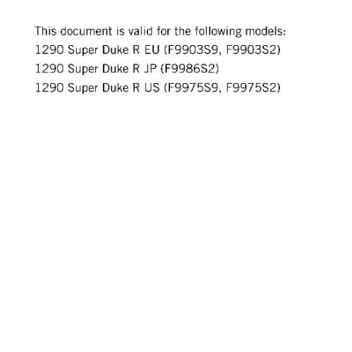 KTM MOTORCYCLE 2019 - 1290 SUPER DUKE R - WORKSHOP SERVICE