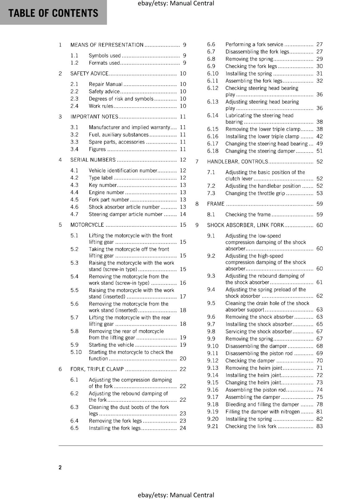 KTM MOTORCYCLE 2019 - 1290 SUPER DUKE R - WORKSHOP SERVICE