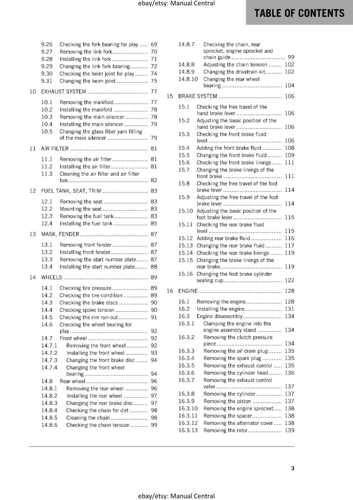 KTM MOTORCYCLE 2018 -  65 SX - WORKSHOP SERVICE MANUAL - REPRINT
